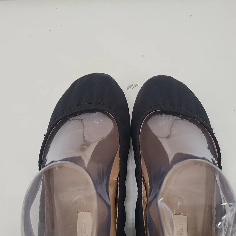 BCBGMaxazria Women's Classic Round Toe Elastic Heel Ballet Flats Black Size 8 - Picture 5 of 7